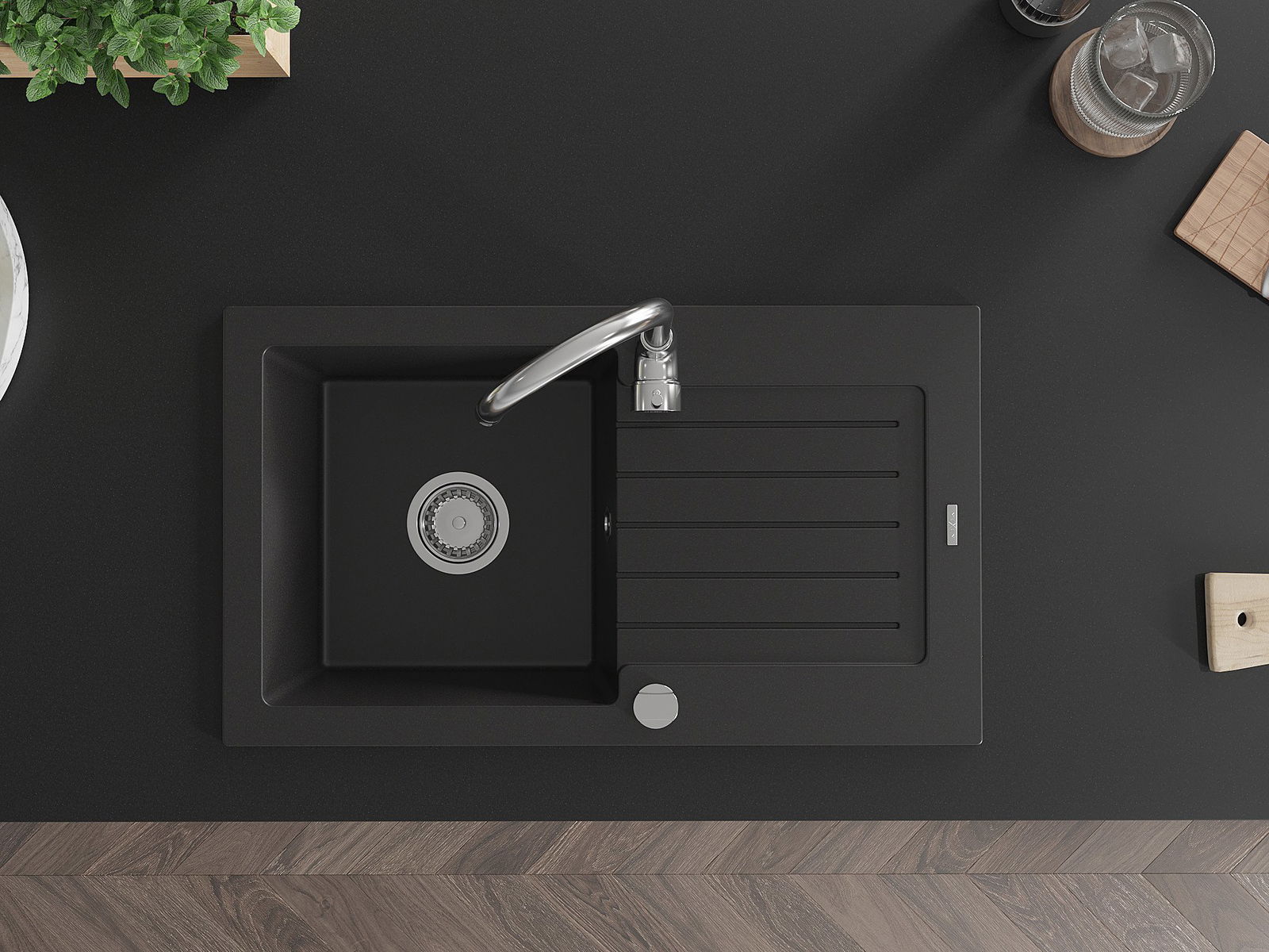 Еднокоморна мивка с отцедник