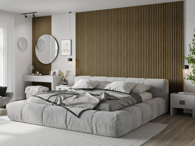 стенни ламели дъб в спалнята