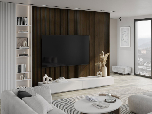 Стенни ламели венге в дневна