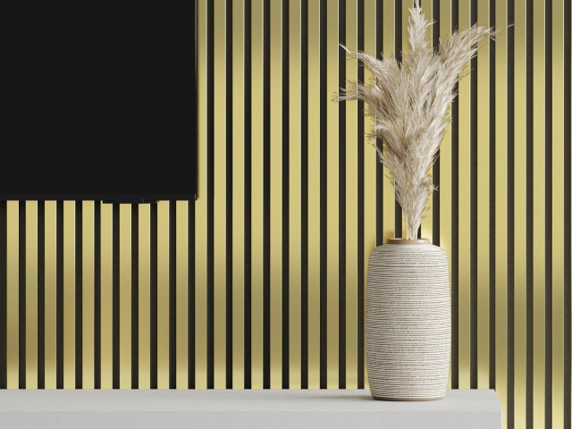 Златни ламели в помещение