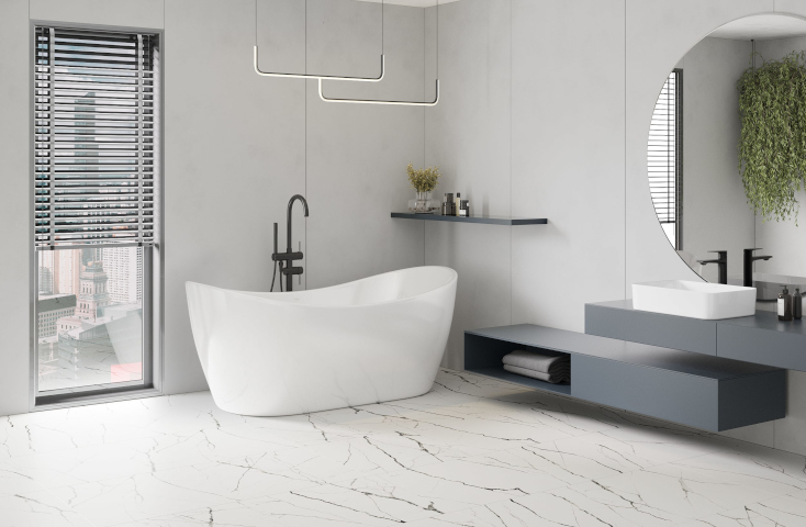 Мраморни плочки Mexen в банята