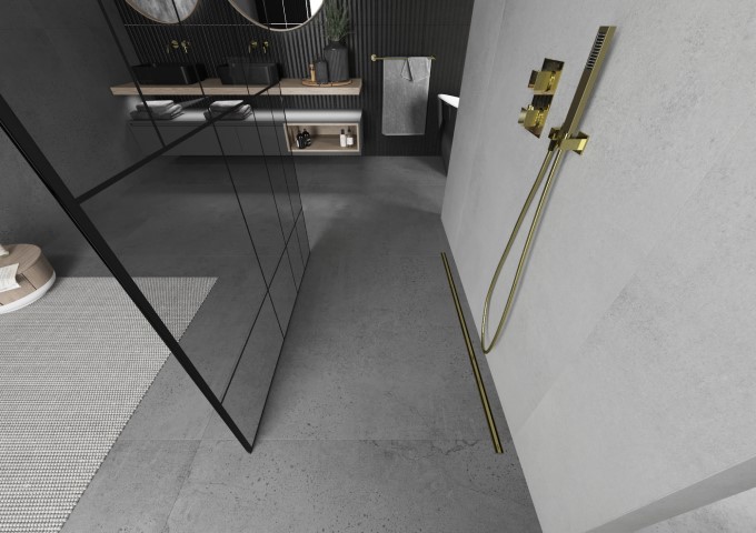 Златни стационарни душ комплекти